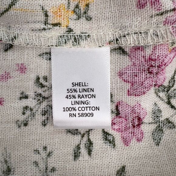 Chelsea & Violet Sz XL Halter Top Midi Dress Linen Blend Ruffle Hem Tropical NWT - Picture 9 of 14